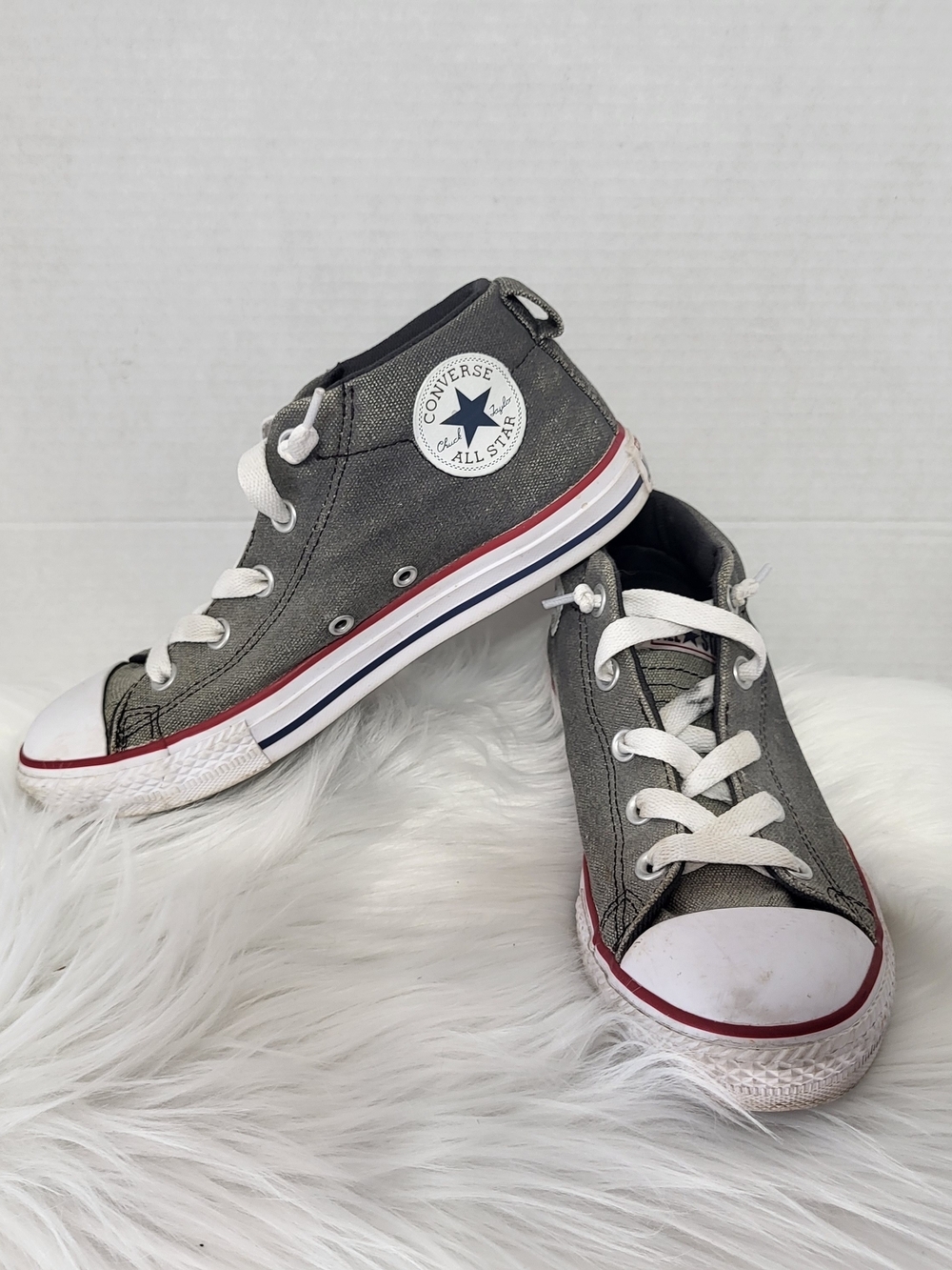 Converse Kids' Chuck Taylor All Star Mid-Top Sneakers - Gray,  Size 4